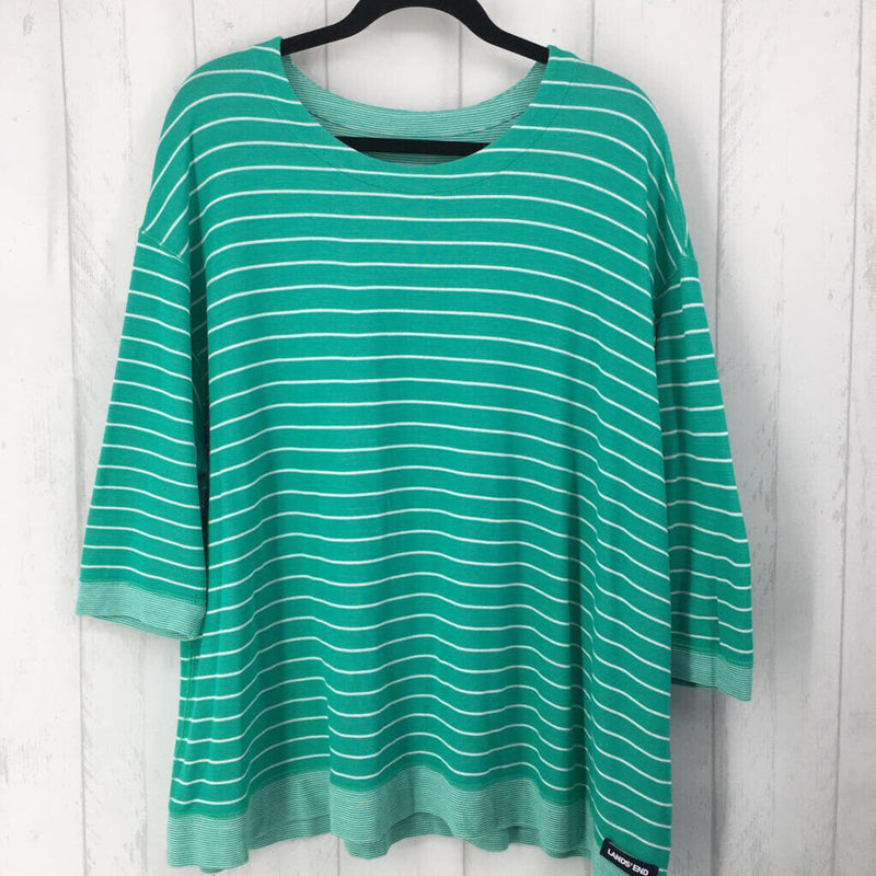 1X/2X Striped 3/4 slv top