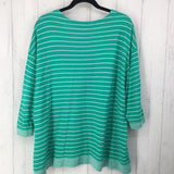 1X/2X Striped 3/4 slv top