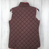 S Quilted w/flo print vest