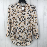 XS Printed v-neck l/s tunic