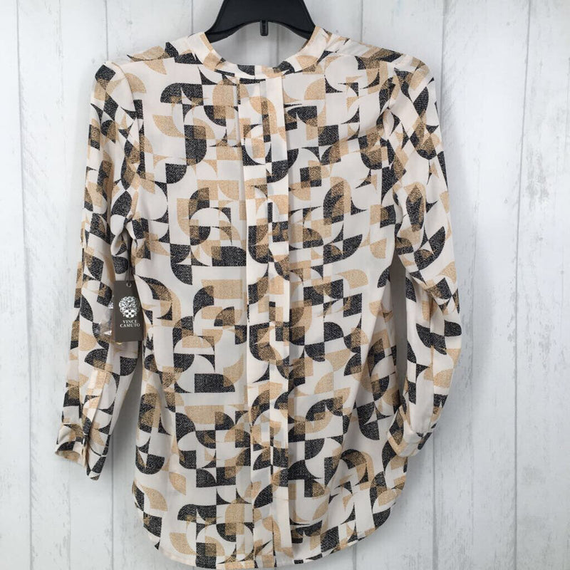 XS Printed v-neck l/s tunic