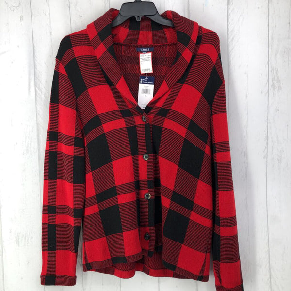 R89 XL Plaid buttoned sweater