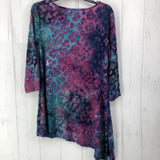 M Printed 3/4 slv top