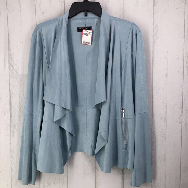 XL faux suede open front jacket