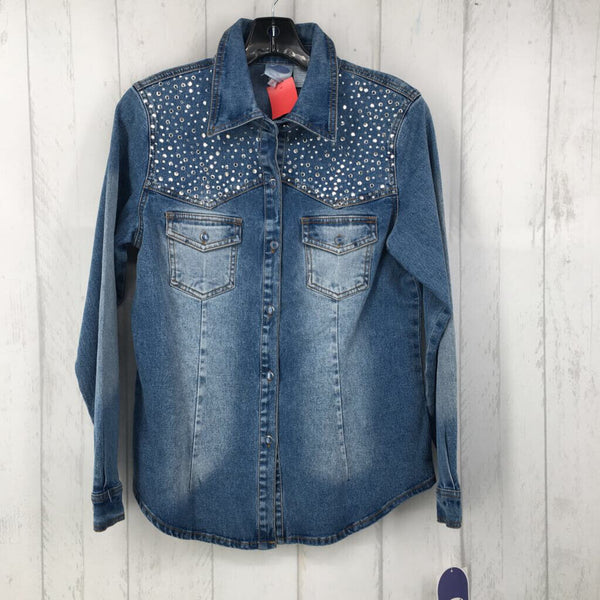 S Embelished jean shirt