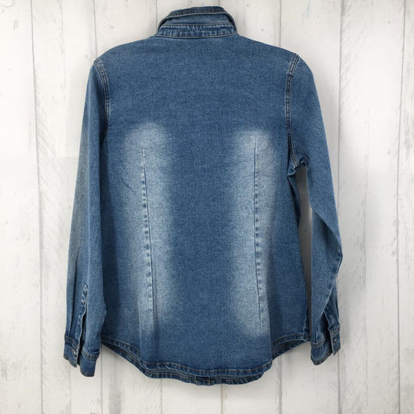 S Embelished jean shirt