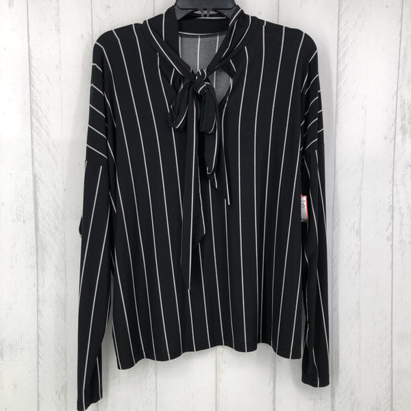 XL Striped back tie l/s top