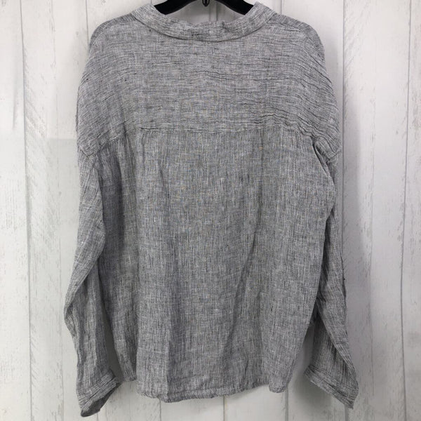 L Linen button down l/s top