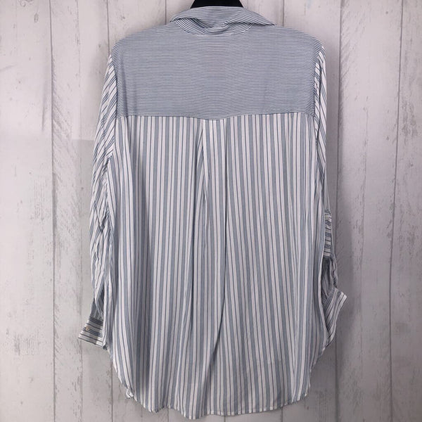 L Striped button down l/s top