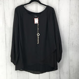 R49 1X blouse w/necklace l/s