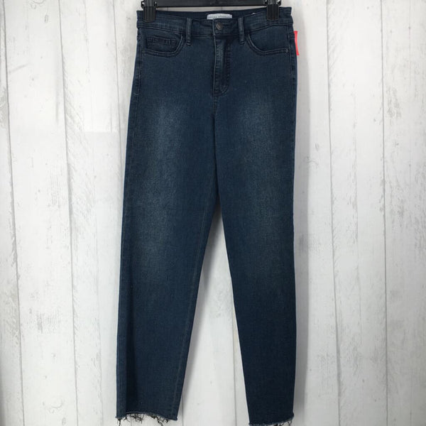 2 Hi-rise straight leg jeans