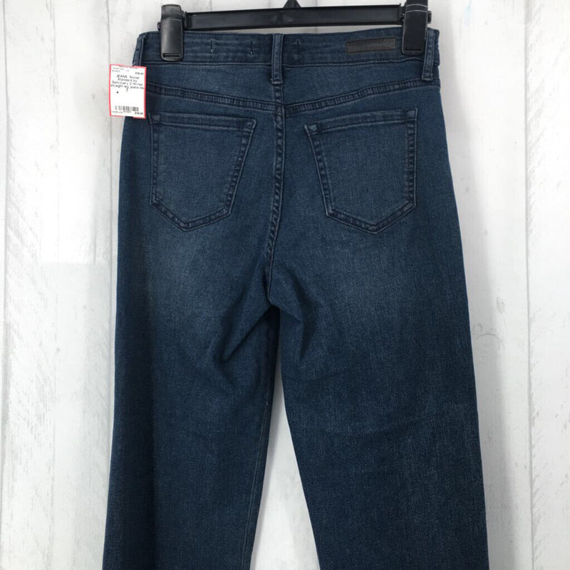 2 Hi-rise straight leg jeans