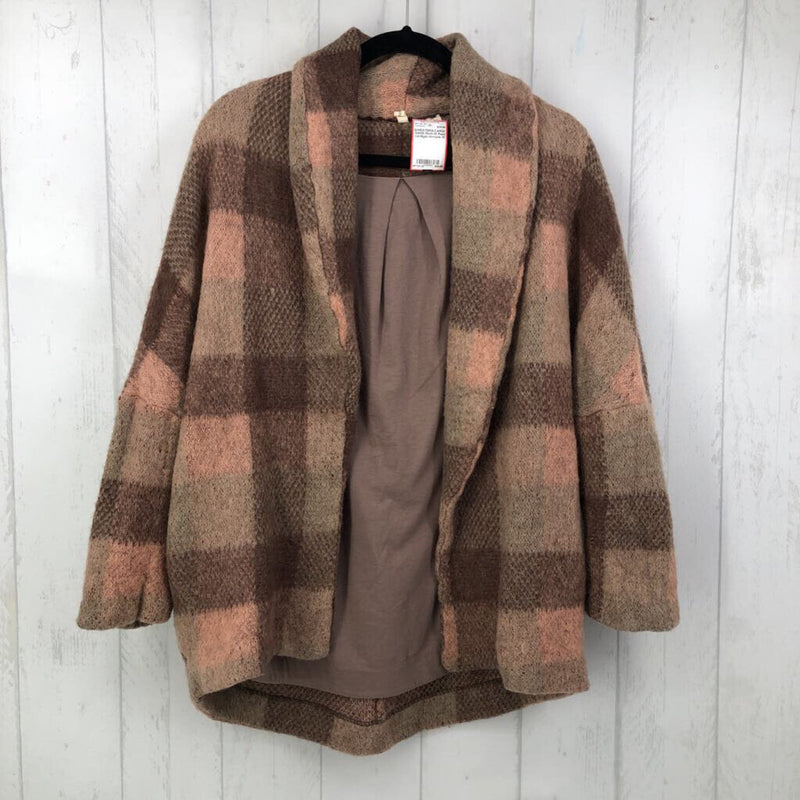 M Plaid cardigan