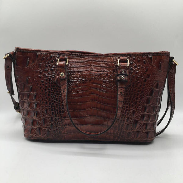 croc embossed tassel satchel