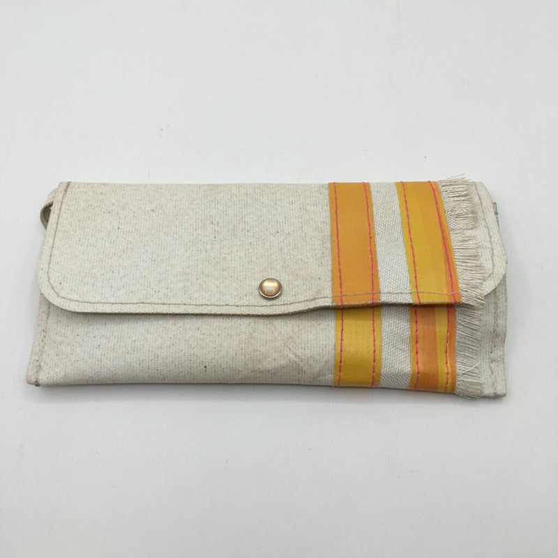 bi-fold stripe recycled wallet/wristlet