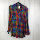 3X Plaid button down l/s top