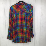 3X Plaid button down l/s top