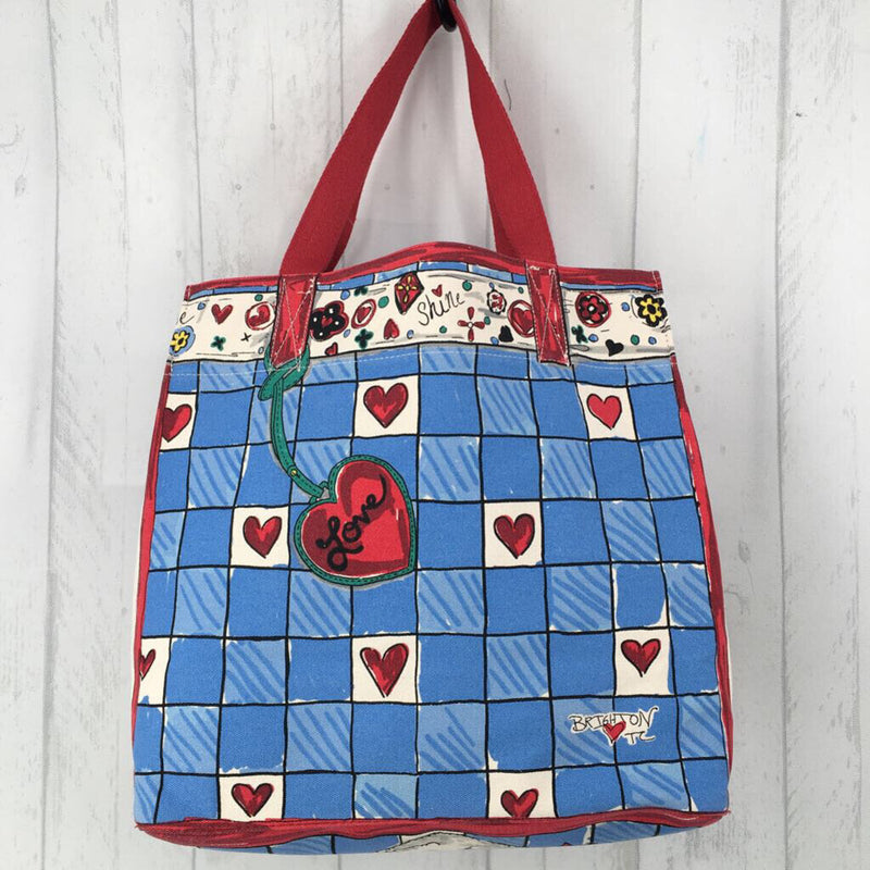 love sparkle heart canvas tote