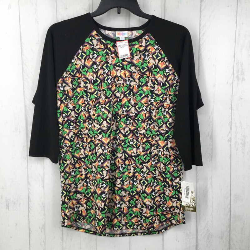 XL "Goofy" print 3/4 slv top