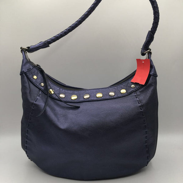 metallic studded hobo shoulder bag