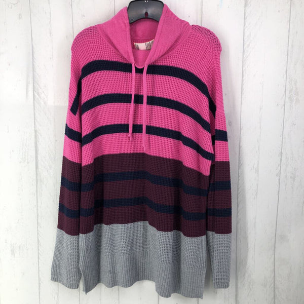 L l/s funnel neck stripe sweater