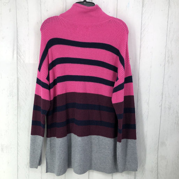 L l/s funnel neck stripe sweater