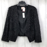 R108 12 sequin crop open blazer