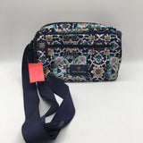 double zip floral crossbody