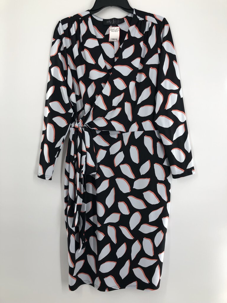 XL Printed crossover l/s dress