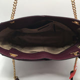 chain strap tote w/ open pockets