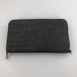 embossed zip around wallet