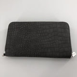 embossed zip around wallet