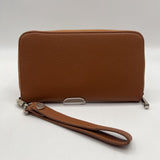 pebbeld zip aournd wallet/wristlet