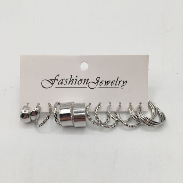 Multi pack of 6 pair hoop earrings