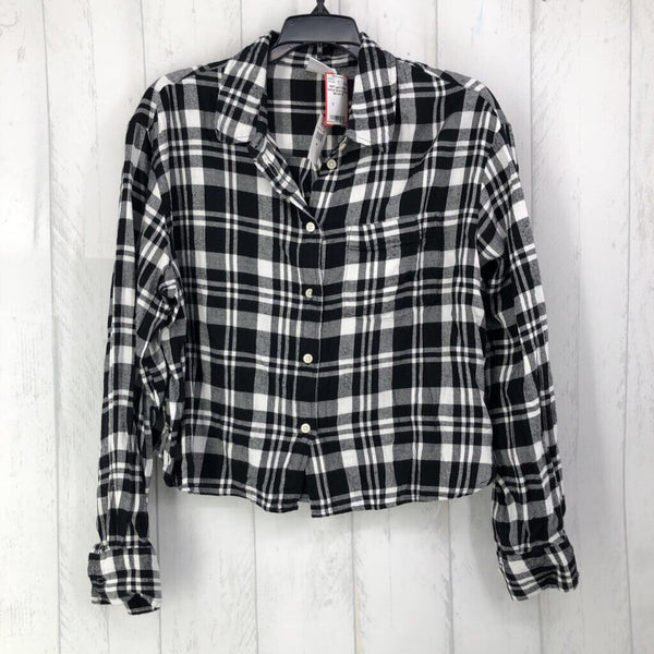 M Plaid button down l/s top