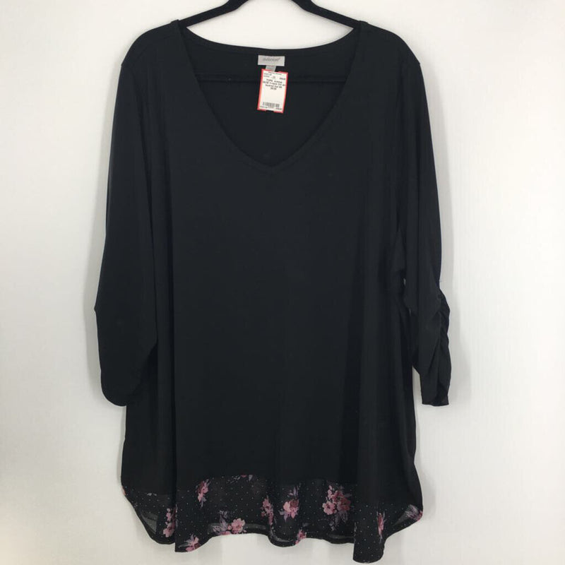 26/28 V-neck 3/4 slv layered top