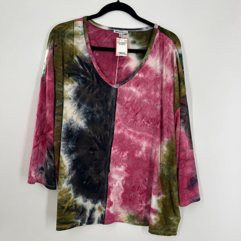 2X Tie dye dolman slv top