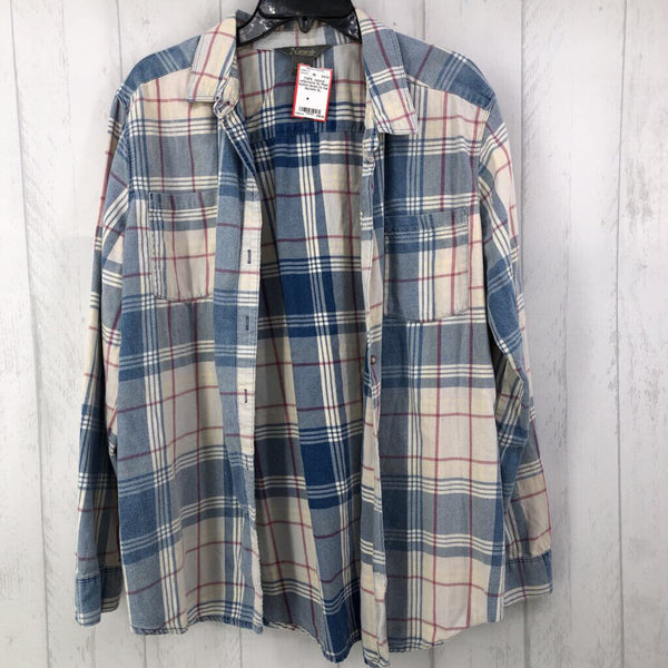 XL Plaid button down l/s top