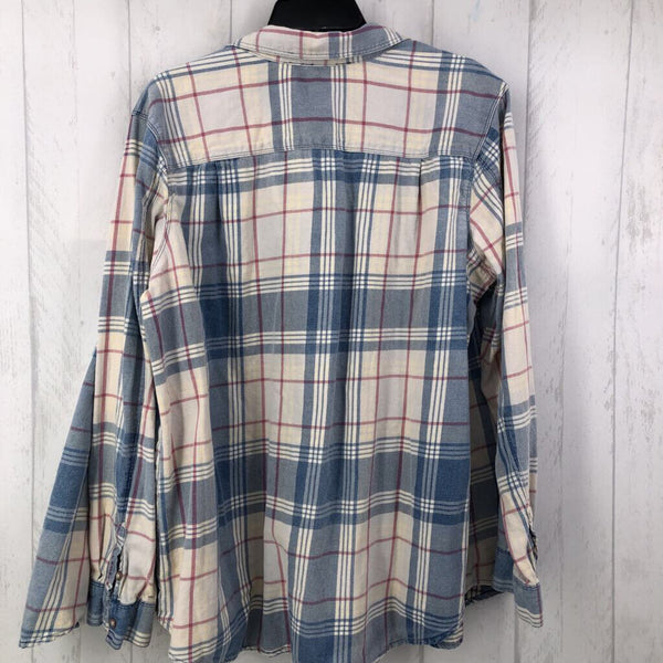 XL Plaid button down l/s top