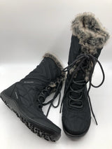 7.5 lace up faux fur boots