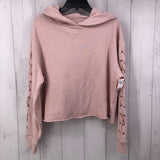 L Lace up slv sweatshirt