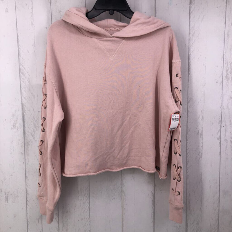 L Lace up slv sweatshirt