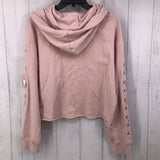 L Lace up slv sweatshirt