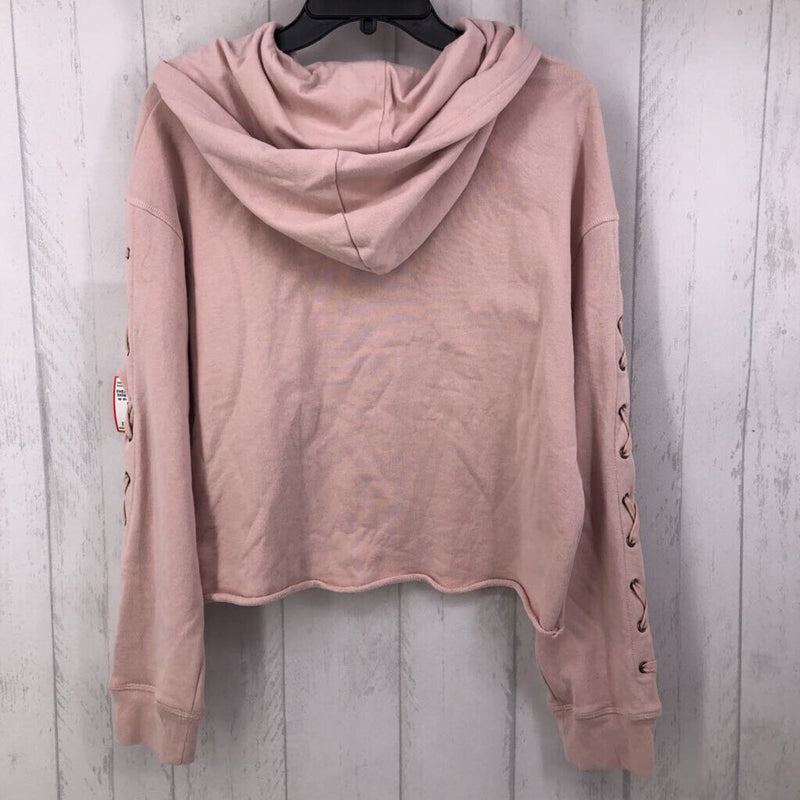 L Lace up slv sweatshirt