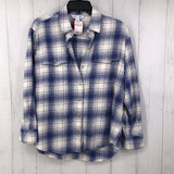 M Plaid button down l/s top