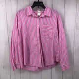 L Striped button down l/s top