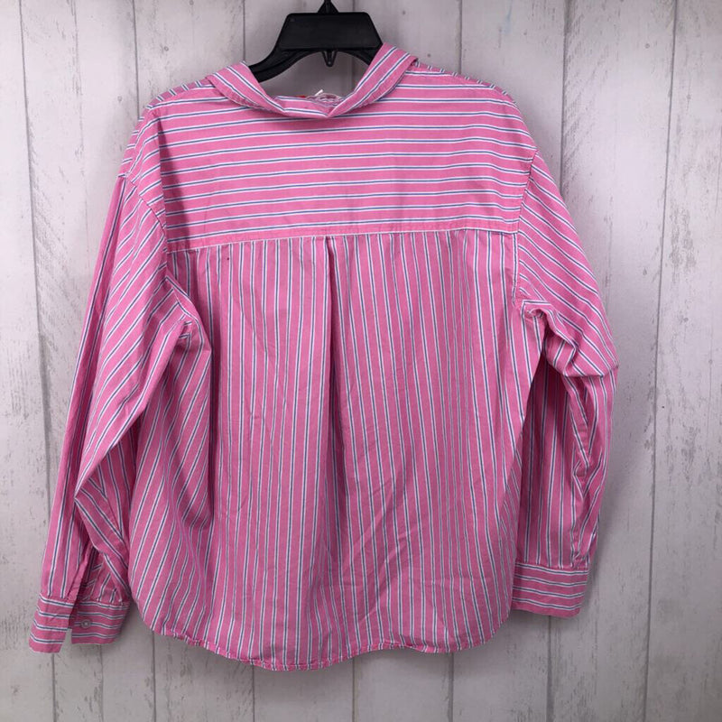 L Striped button down l/s top