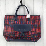 R98 plaid tassel tote