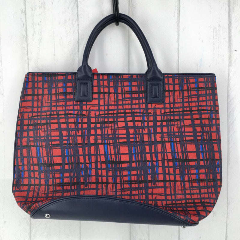 R98 plaid tassel tote