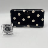 polka dot zip around wallet